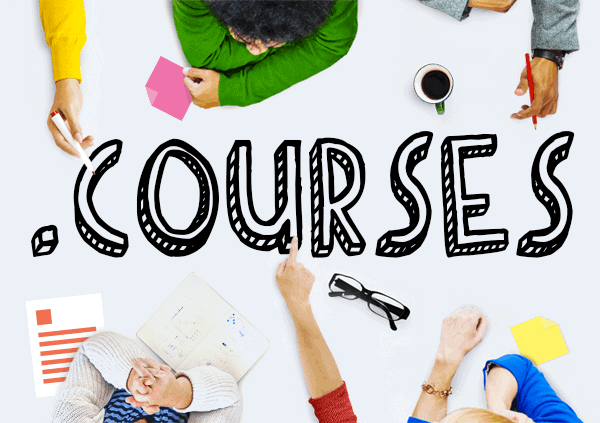 .courses banner with different person