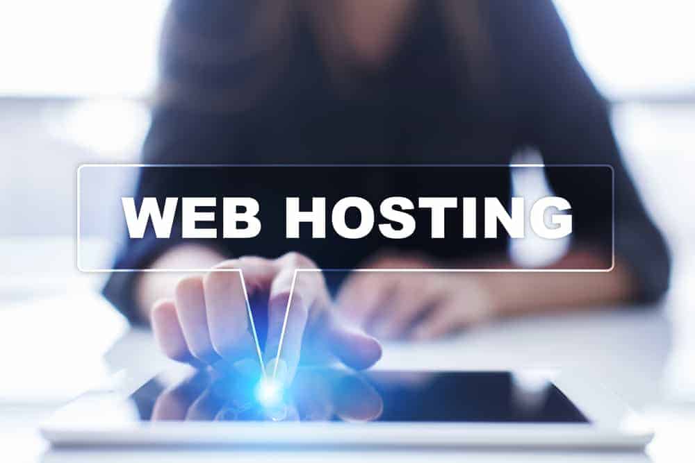 web hosting text on tablet