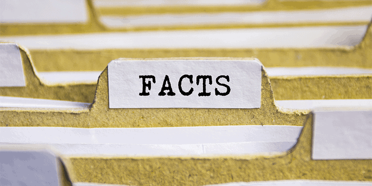 a folder with a facts label