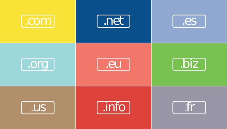 Domain list - different top level domains